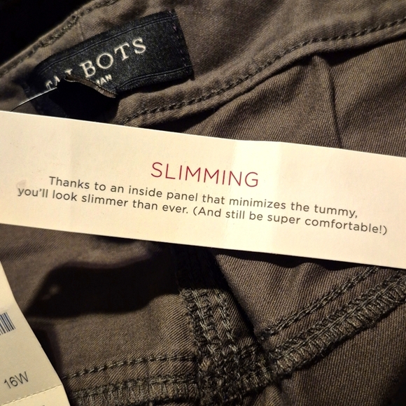 Talbots women's size 16W pants, slimming green stretch fabric, 4 pockets, NWT - Picture 8 of 8